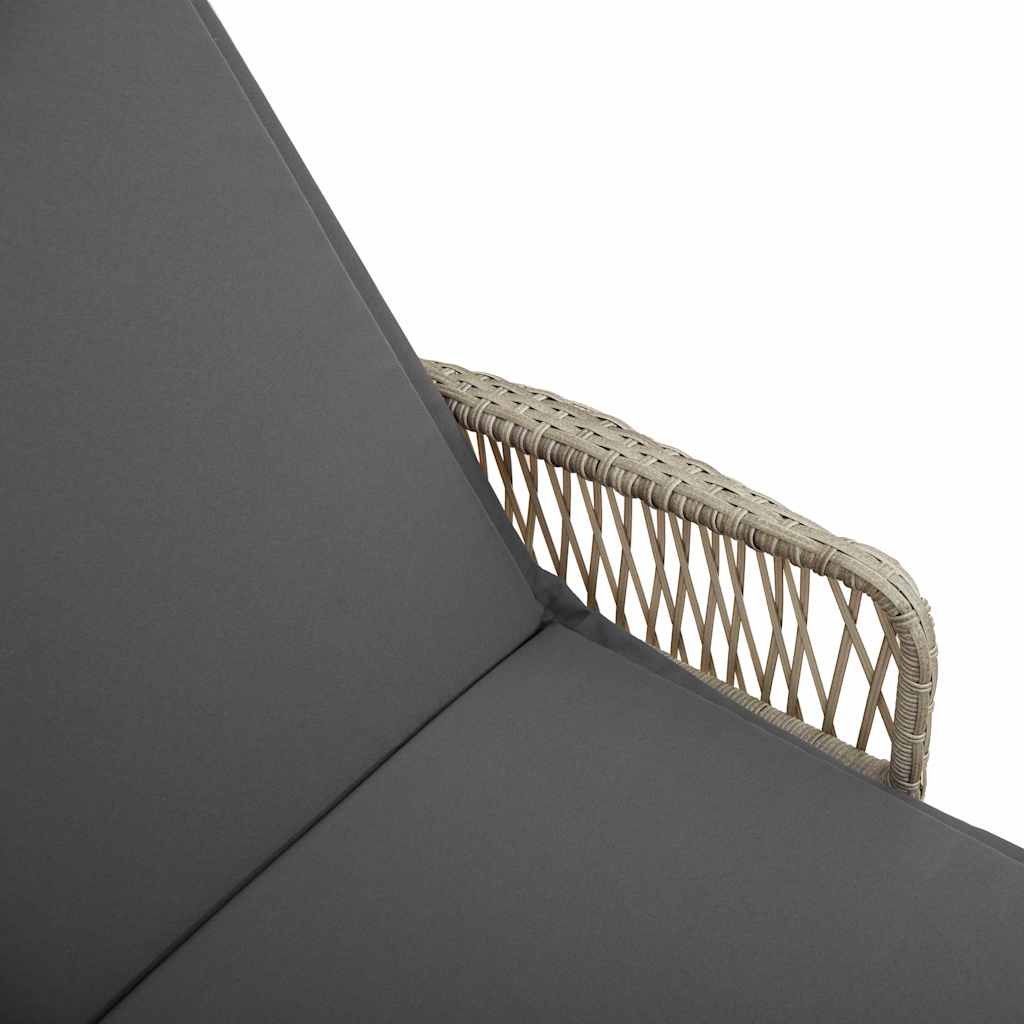 vidaXL Ξαπλώστρα Ανοιχτό γκρι 157 x 55 x 92 εκ. συνθετικό ρατάν