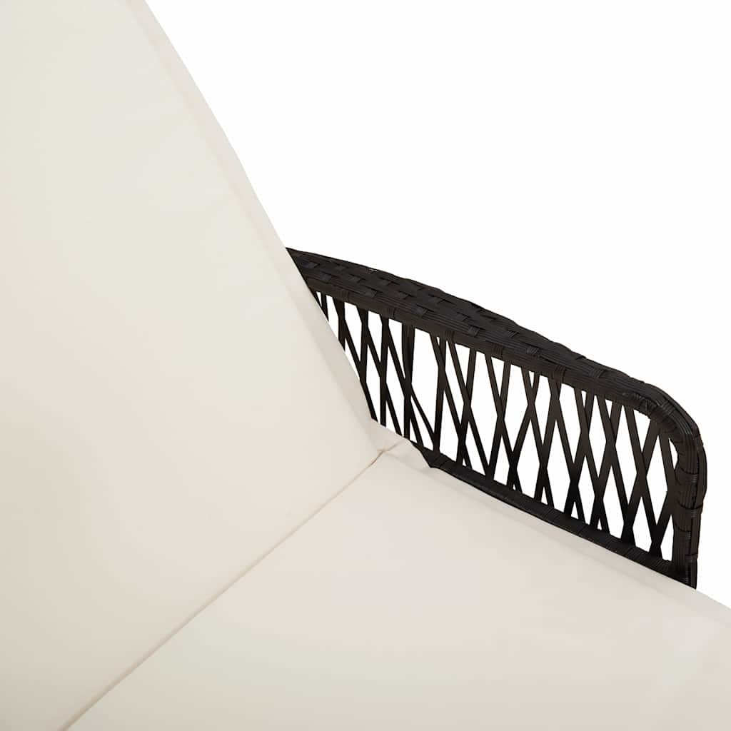 vidaXL Ξαπλώστρα 2 pcs Μαύρο 35 x 35 x 32 εκ. συνθετικό ρατάν