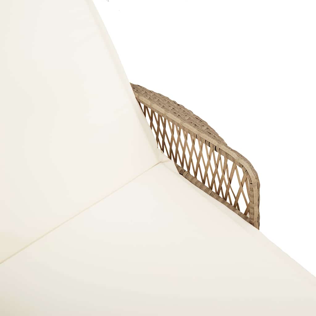 vidaXL Ξαπλώστρα 2-πρόσωπο 2 pcs Μπεζ 35 x 35 x 32 εκ. συνθετικό ρατάν