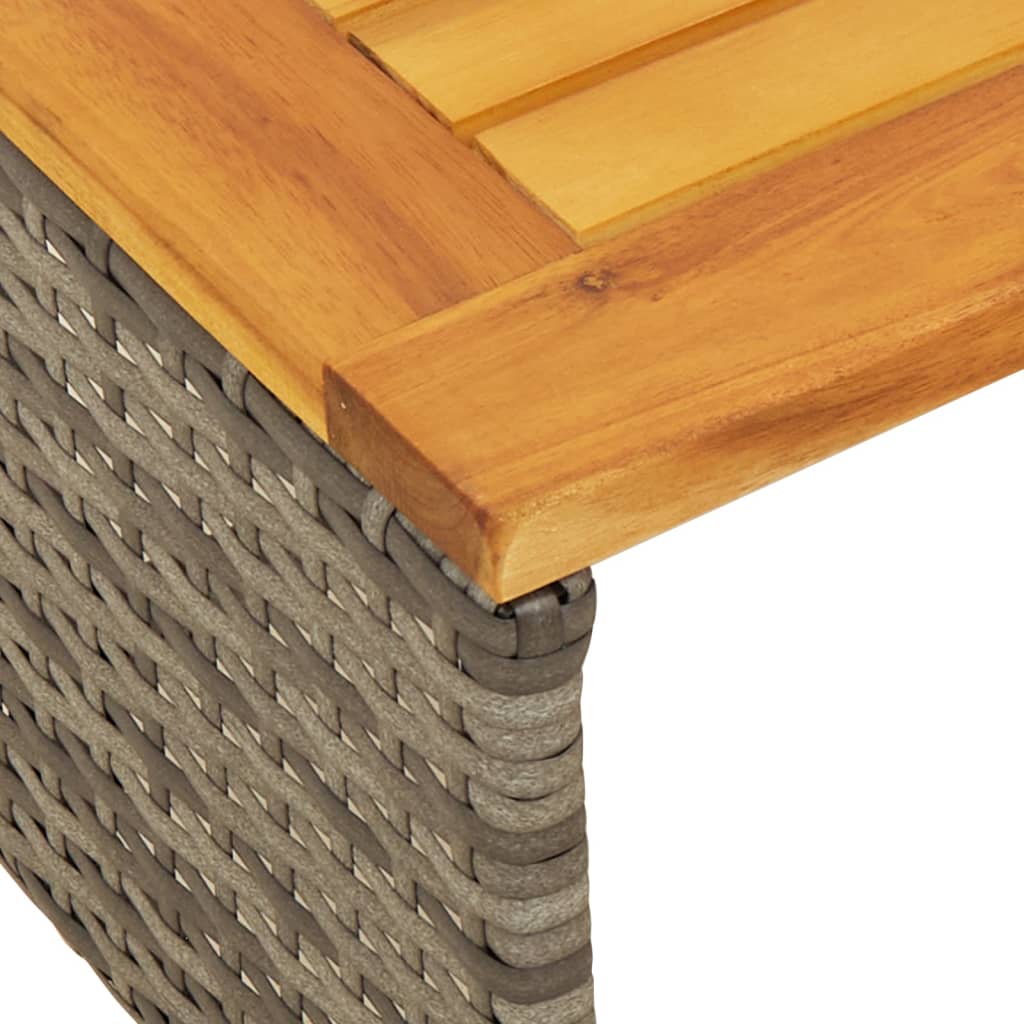 vidaXL Καναπές Κήπου Γωνιακός Γκρι Συνθ. Ρατάν Τραπέζι + Μαξιλάρια