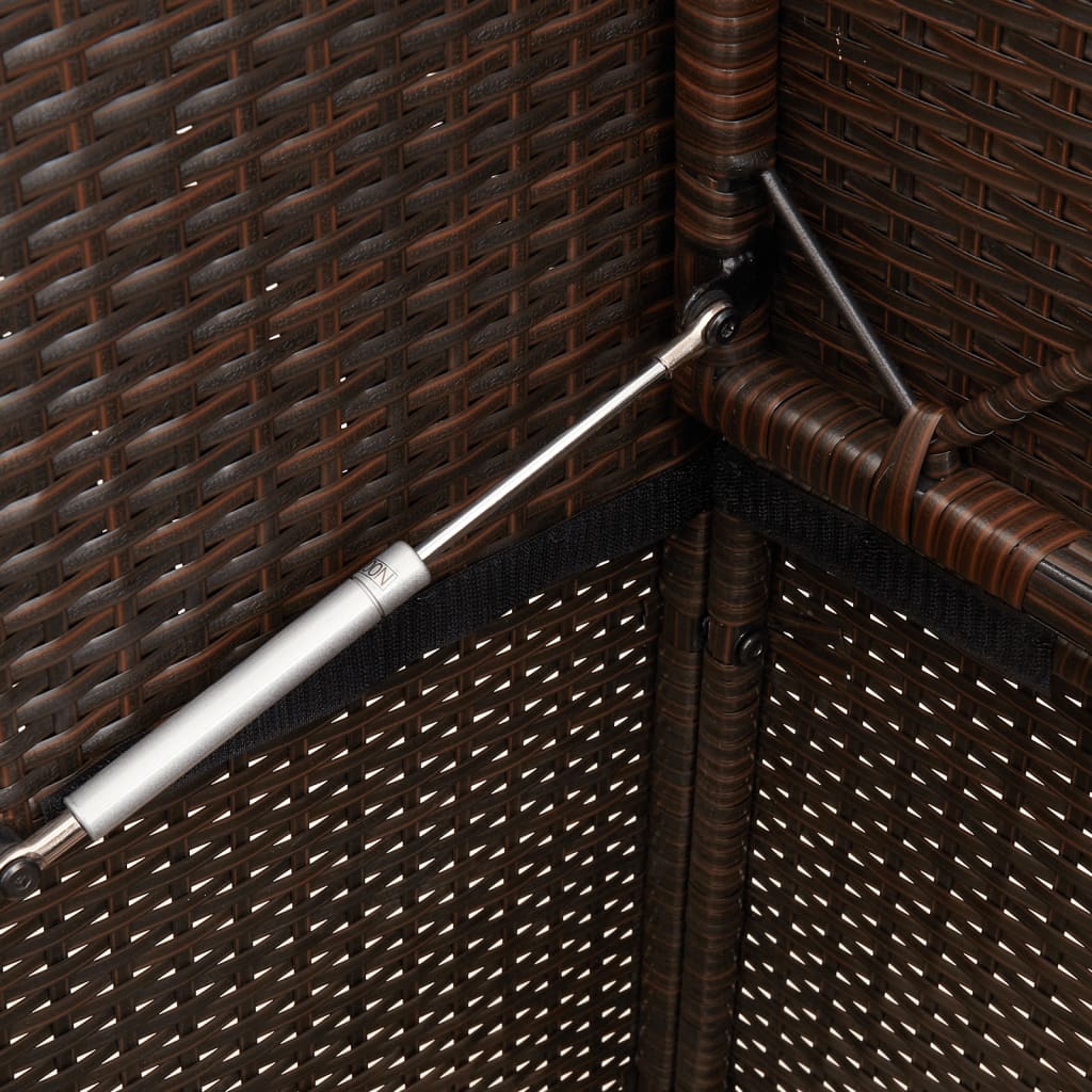 vidaXL Παγκάκι Κήπου Καφέ από Συνθετικό Ρατάν με Μαξιλάρια