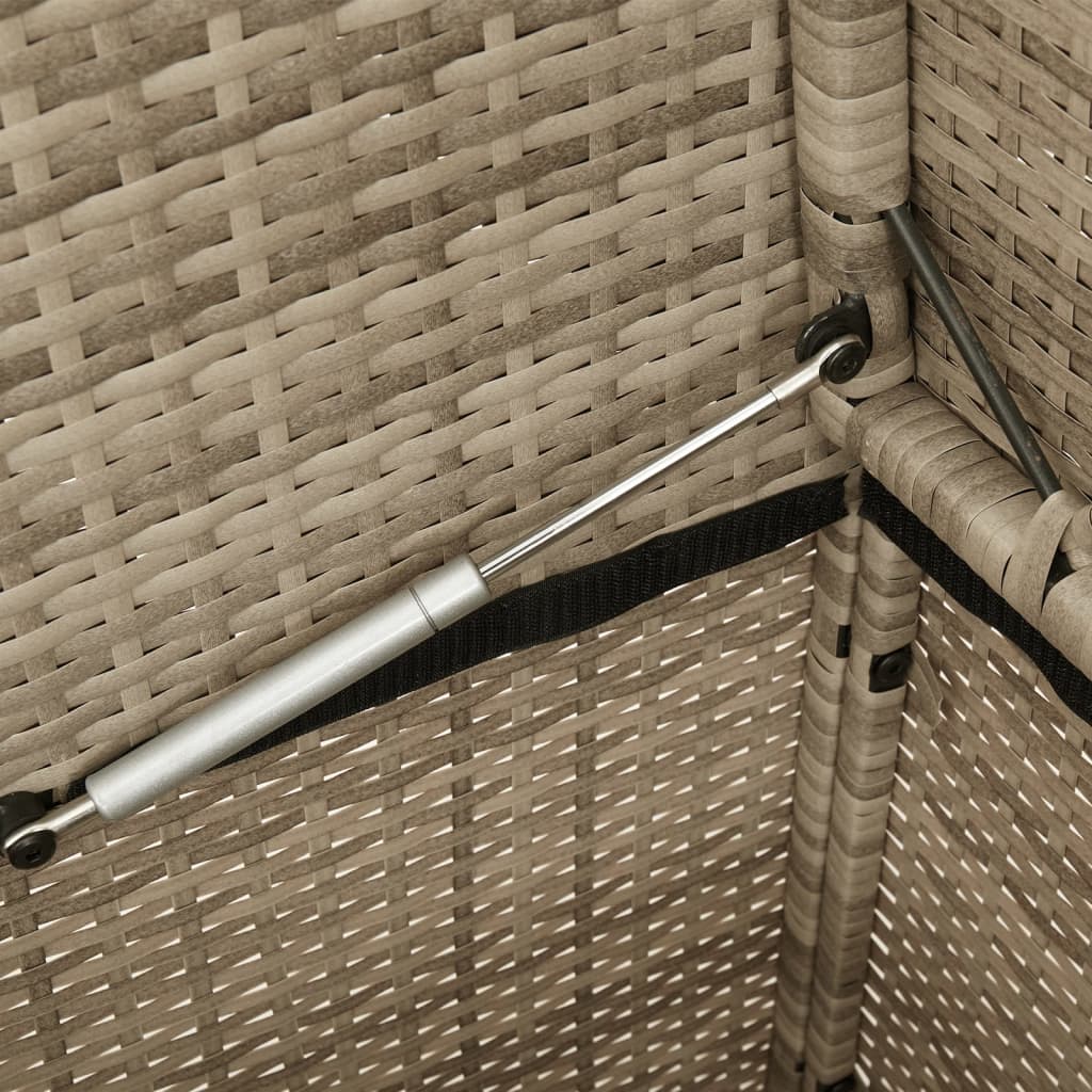 vidaXL Πάγκος Κήπου Μπεζ από Συνθετικό Ρατάν με Μαξιλάρια