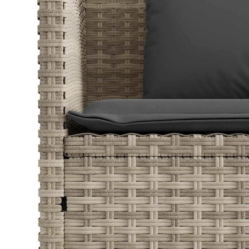 vidaXL Πάγκος Κήπου Ανοιχτό Γκρι από Συνθετικό Ρατάν με Μαξιλάρια