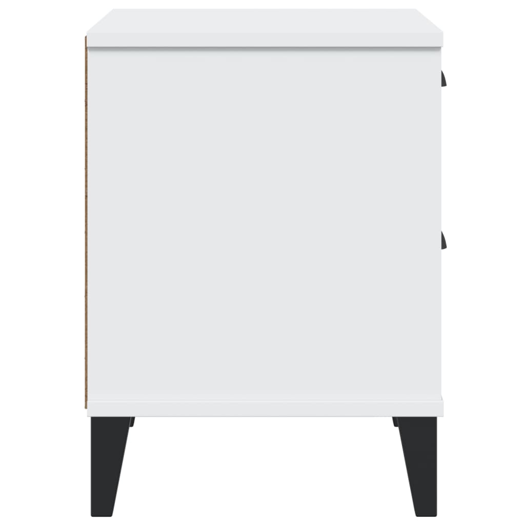 vidaXL Κομοδίνο VIKEN Λευκό από Επεξεργασμένο Ξύλο