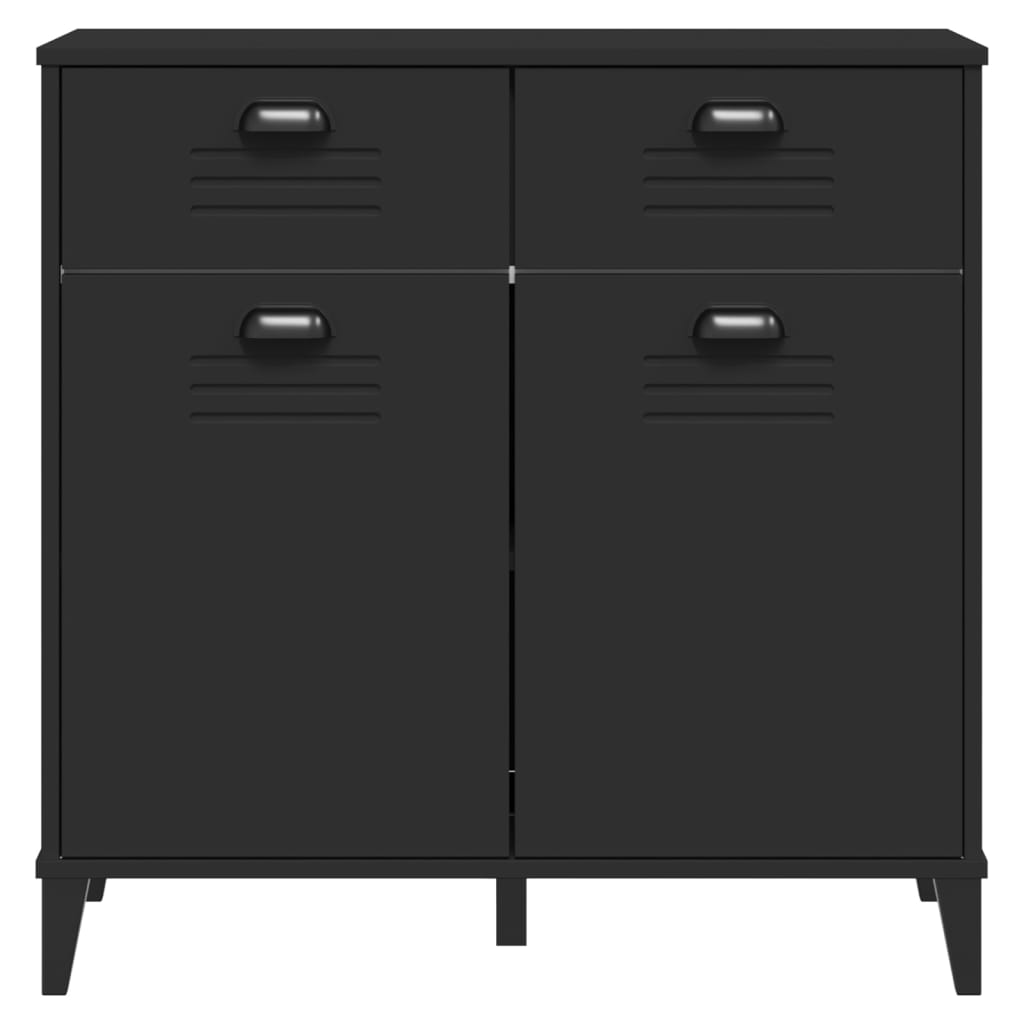 vidaXL Μπουφές VIKEN Μαύρος 80 x 40 x 80 εκ. από Επεξεργασμένο Ξύλο