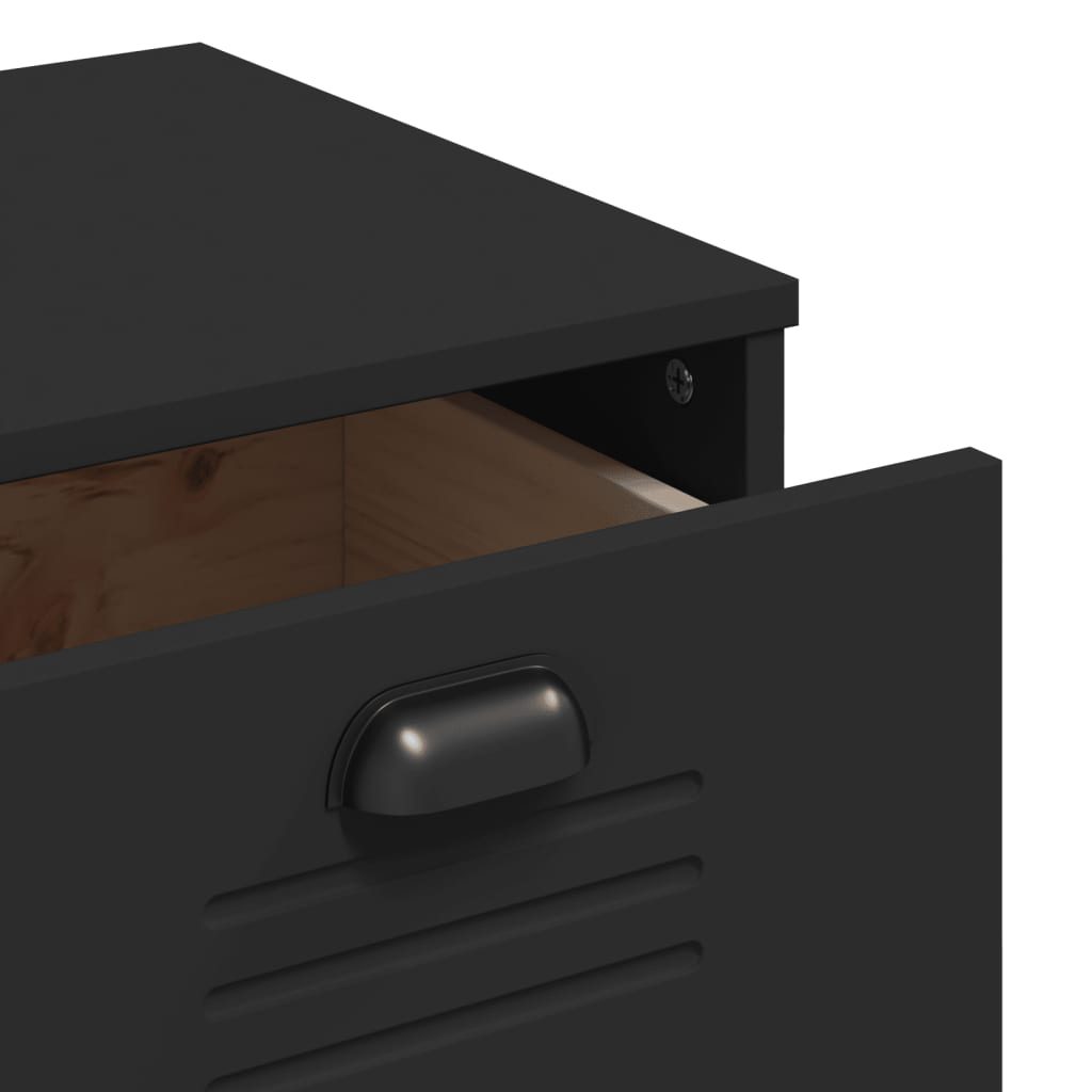 vidaXL Μπουφές VIKEN Μαύρος 80 x 40 x 80 εκ. από Επεξεργασμένο Ξύλο