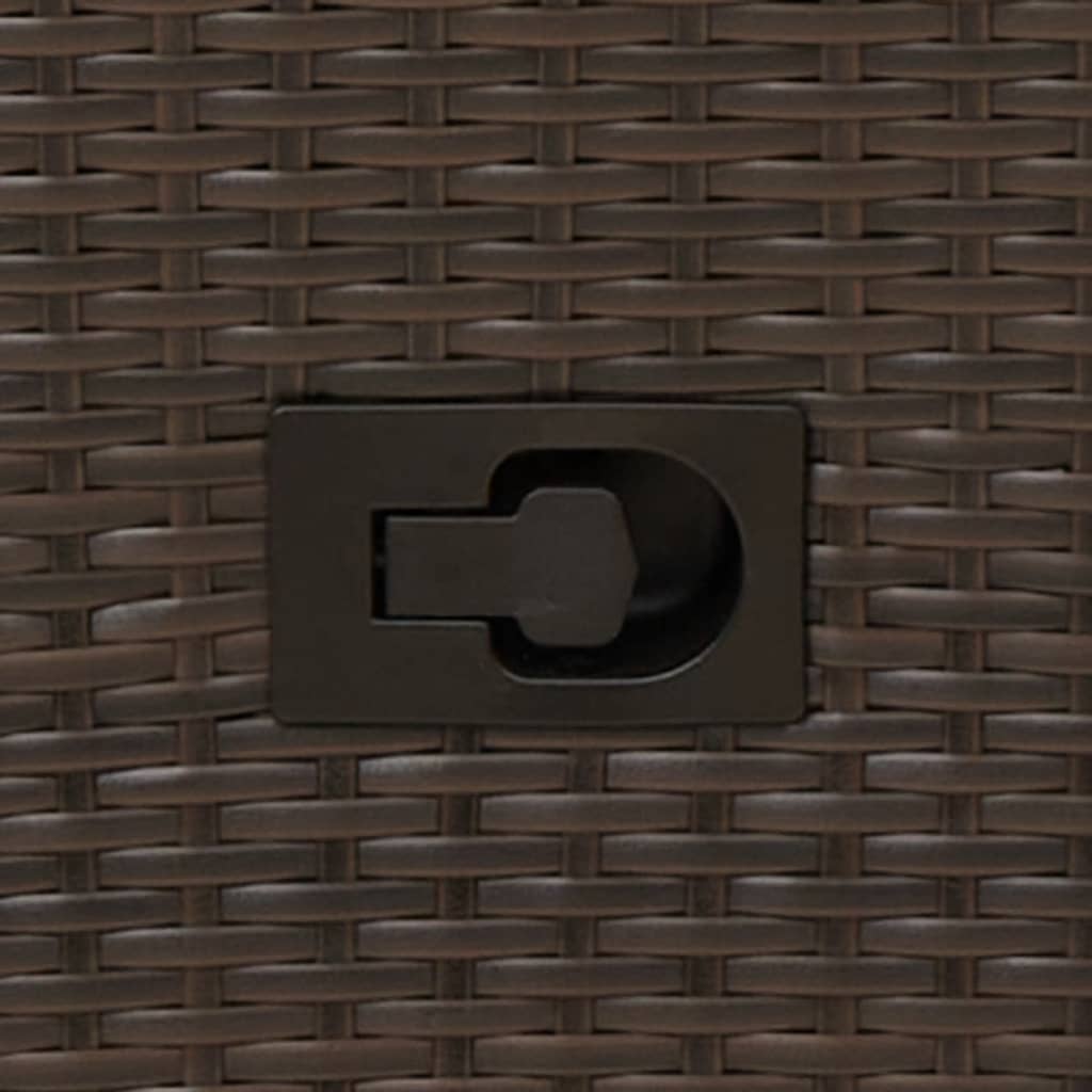 vidaXL Καρέκλα Κήπου Ανακλ/νη Καφέ Συνθ. Ρατάν + Μαξιλάρια