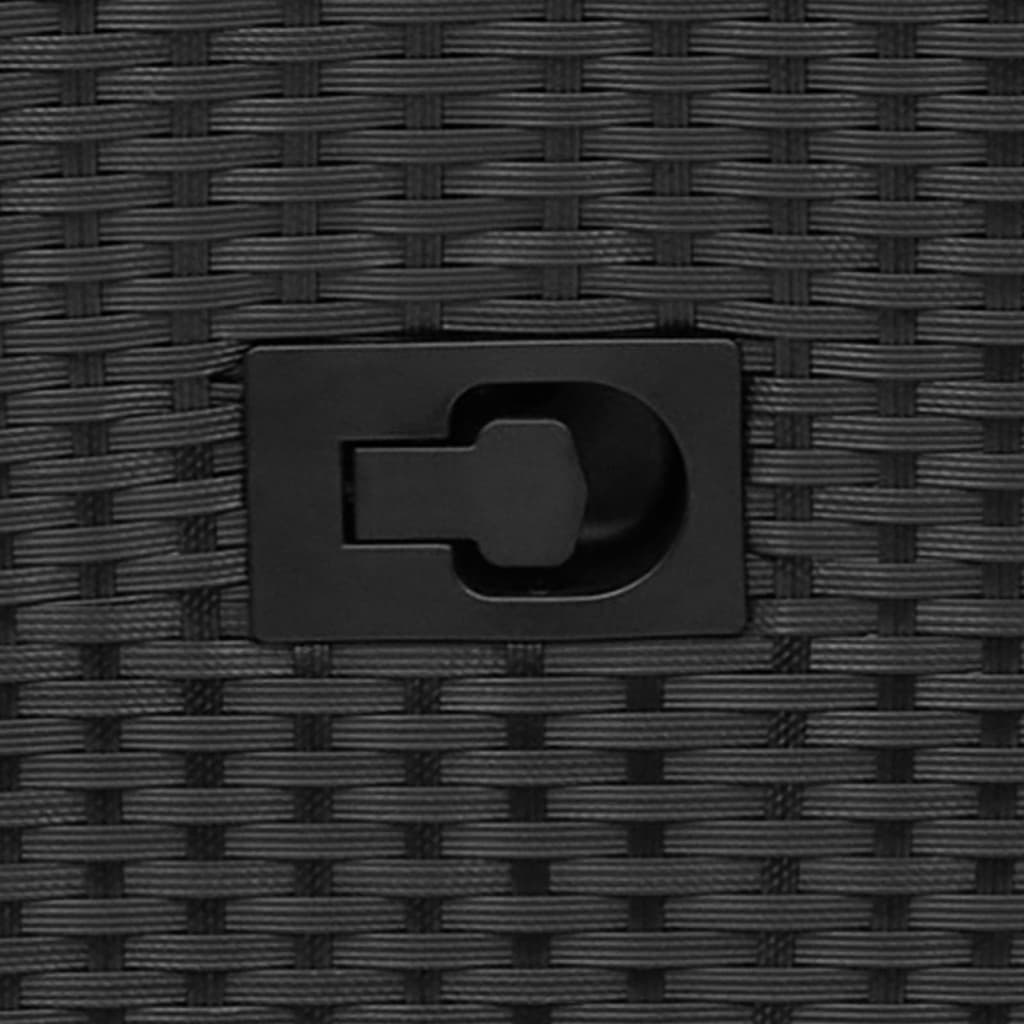 vidaXL Πολυθρόνες Κήπου Ανακλ/νες 2 τεμ. Μαύρες Συνθ. Ρατάν+Μαξιλάρια