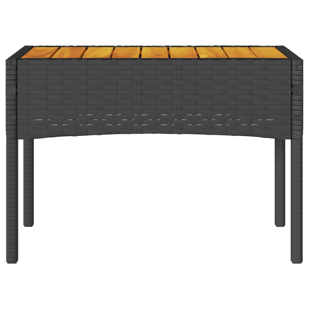 vidaXL Παγκάκι Κήπου Διθέσιο Μαύρο Συνθετ. Ρατάν με Μαξιλάρια/Τραπέζι