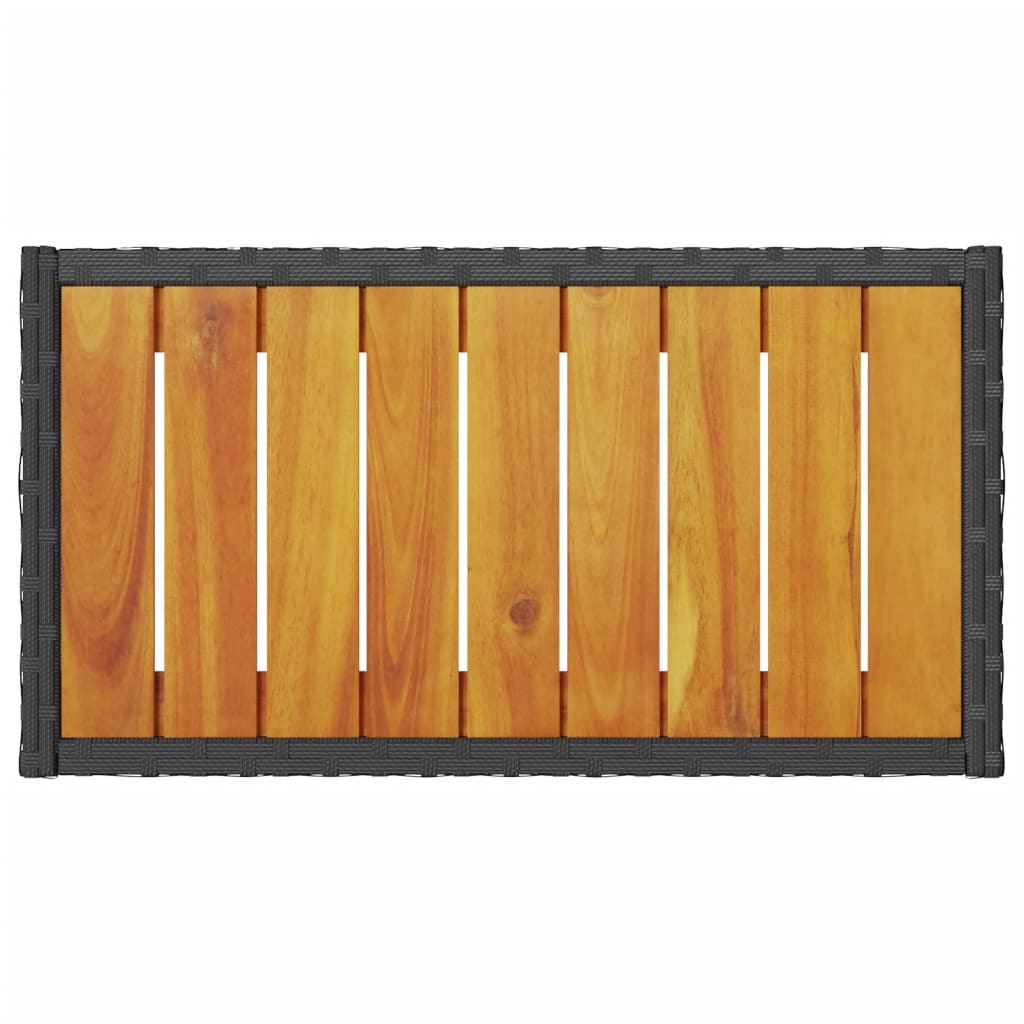 vidaXL Παγκάκι Κήπου Διθέσιο Μαύρο Συνθετ. Ρατάν με Μαξιλάρια/Τραπέζι