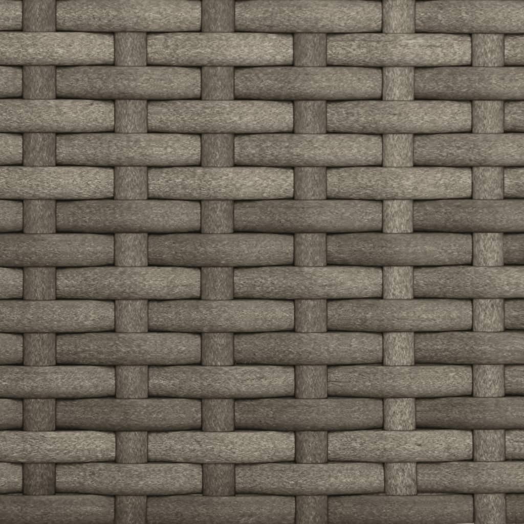 vidaXL Καναπές Κήπου Τριθέσιος με Σκίαστρο & Σκαμπό Γκρι Συνθ. Ρατάν