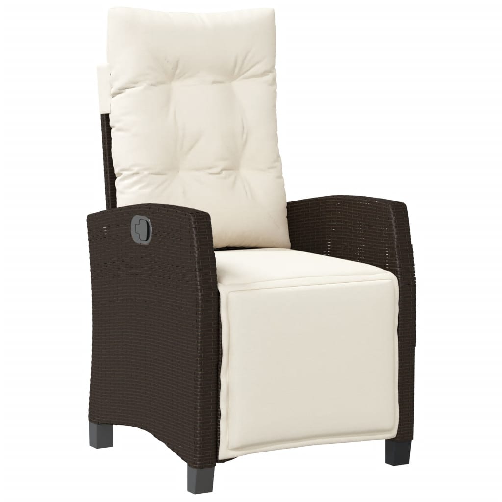 vidaXL Σετ Τραπεζαρίας Κήπου 5 Τεμαχίων Καφέ Συνθ. Ρατάν με Μαξιλάρια