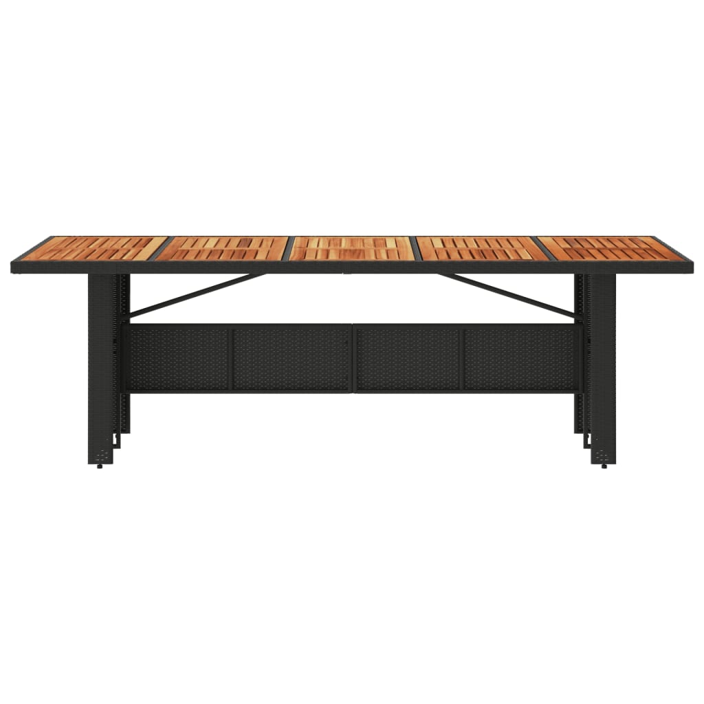 vidaXL Τραπέζι Κήπου Επιφάνεια Ακακίας Μαύρο 240x90x75 εκ Συνθ Ρατάν