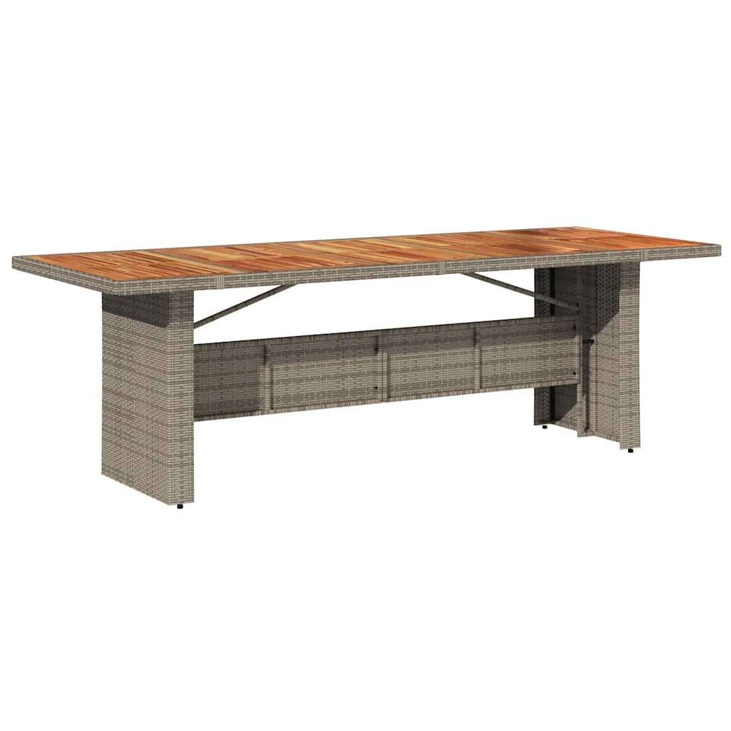 vidaXL Τραπέζι Κήπου Επιφάνεια Ακακίας Γκρι 240x90x75 εκ Συνθ. Ρατάν
