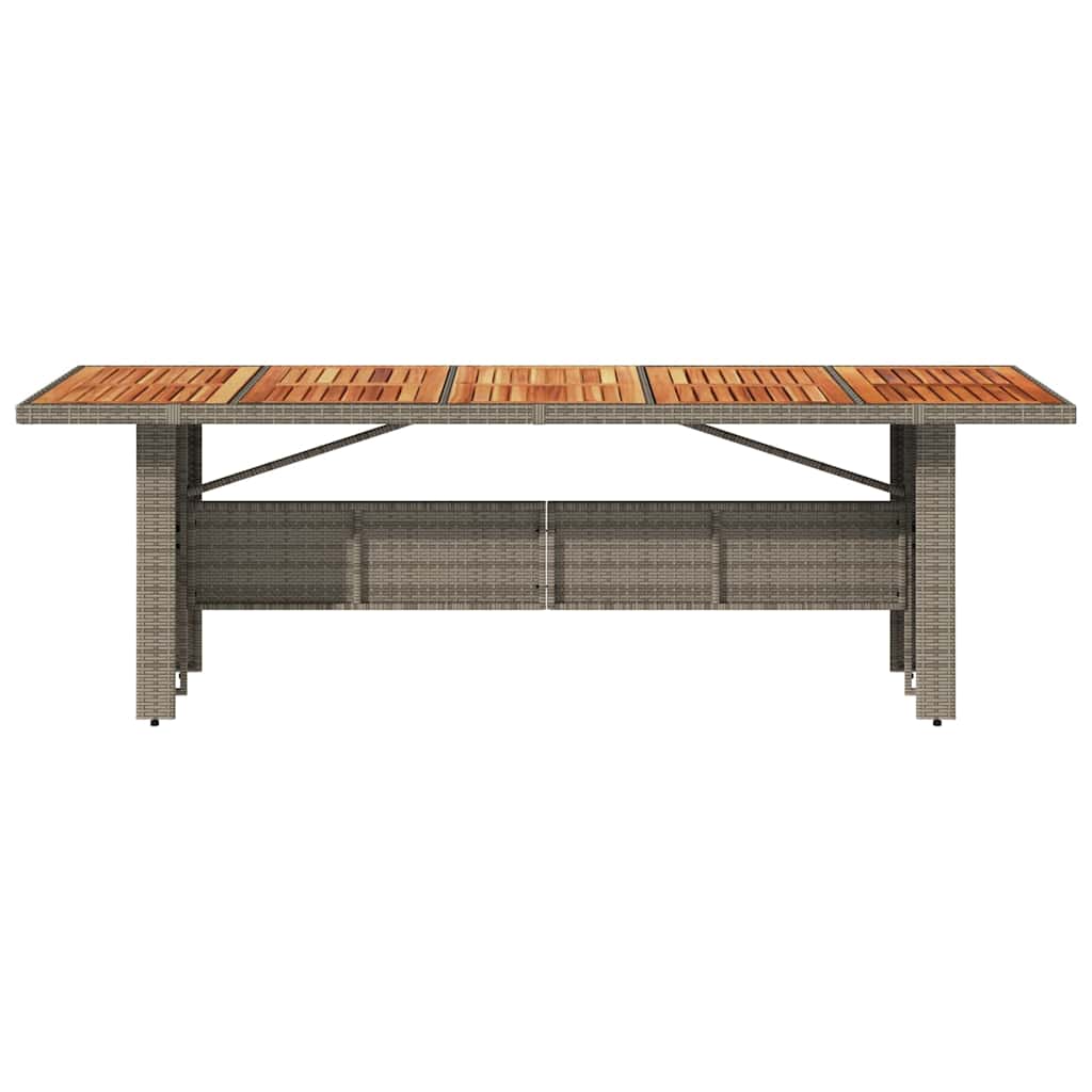 vidaXL Τραπέζι Κήπου Επιφάνεια Ακακίας Γκρι 240x90x75 εκ Συνθ. Ρατάν