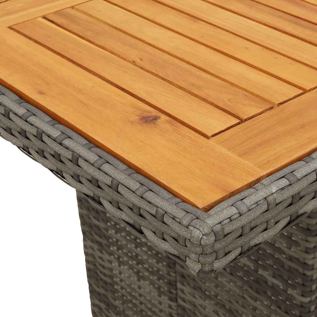 vidaXL Τραπέζι Κήπου Επιφάνεια Ακακίας Γκρι 240x90x75 εκ Συνθ. Ρατάν