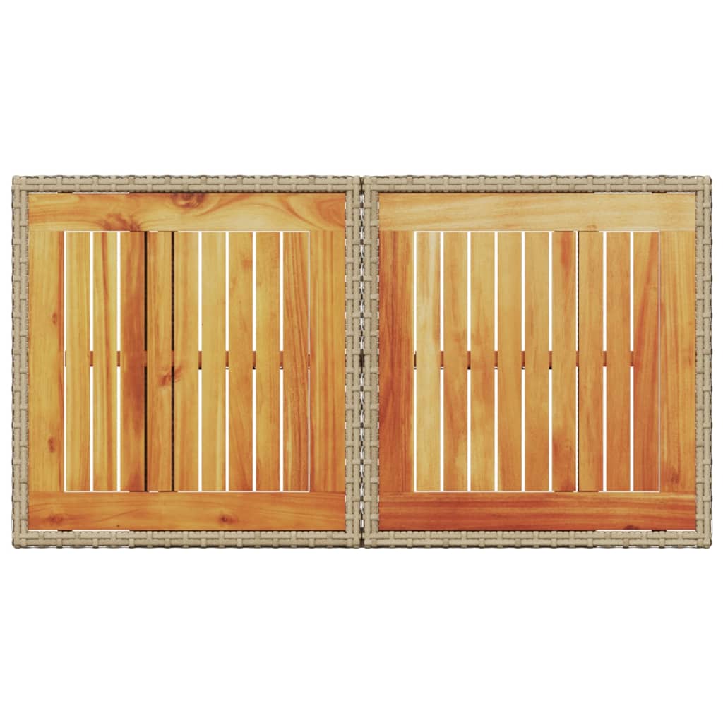 vidaXL Τραπέζι Κήπου Μπεζ 100x55x73 εκ. Συνθετικό Ρατάν / Ξύλο Ακακίας