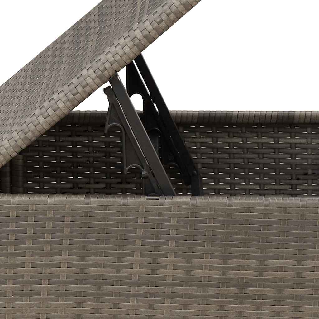 vidaXL Σκαμπό Κήπου με μαξιλάρι Γκρι 55 x 55 x 37 εκ συνθετικό ρατάν