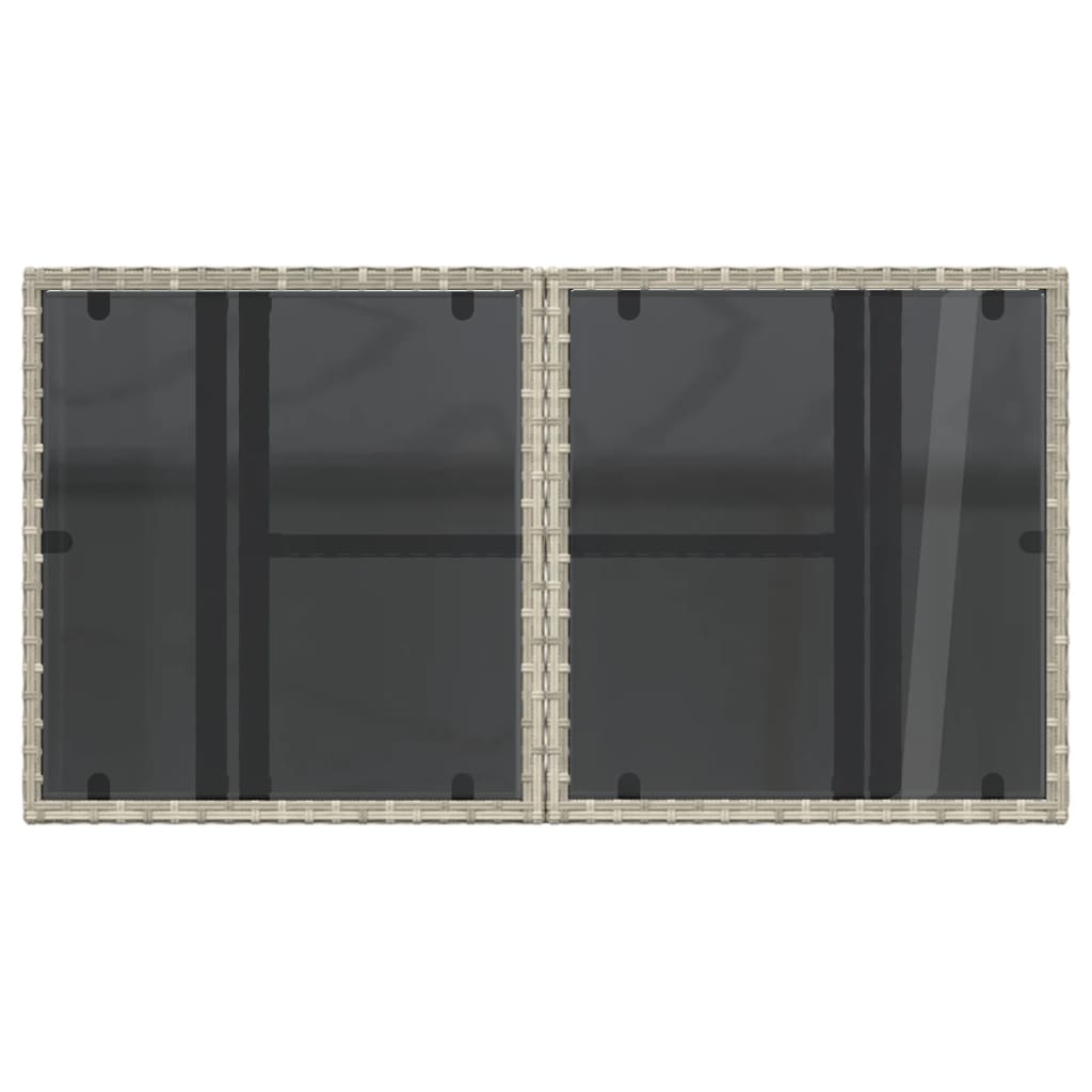 vidaXL Τραπέζι Κήπου με Γυάλινη Επιφάνεια Αν. Γκρι 100x55x73 εκ Ρατάν