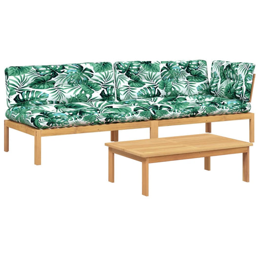 vidaXL Σαλόνι Κήπου Παλέτας 3 Τεμ. από Μασίφ Ξύλο Ακακίας με Μαξιλάρια