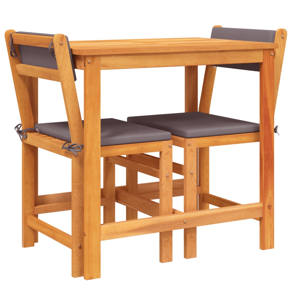 vidaXL Σετ Επίπλων Βεράντας 3 τεμ. από Μασίφ Ξύλο Ακακίας με Μαξιλάρια