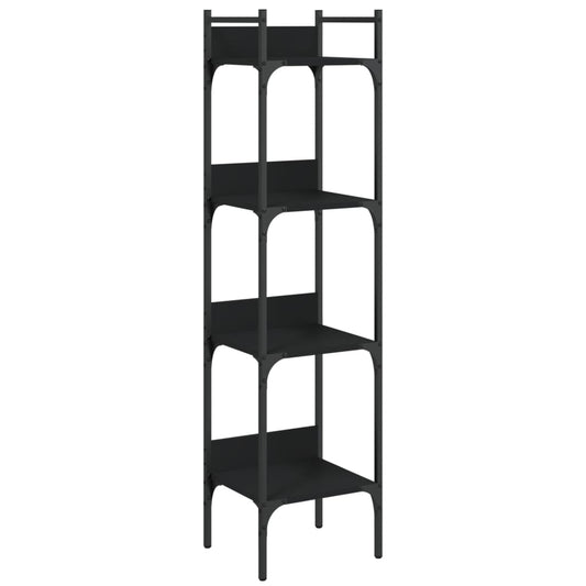 vidaXL Βιβλιοθήκη 4 Επιπέδων Μαύρη 35 x 30 x 138,5 εκ. Επεξεργ. Ξύλο
