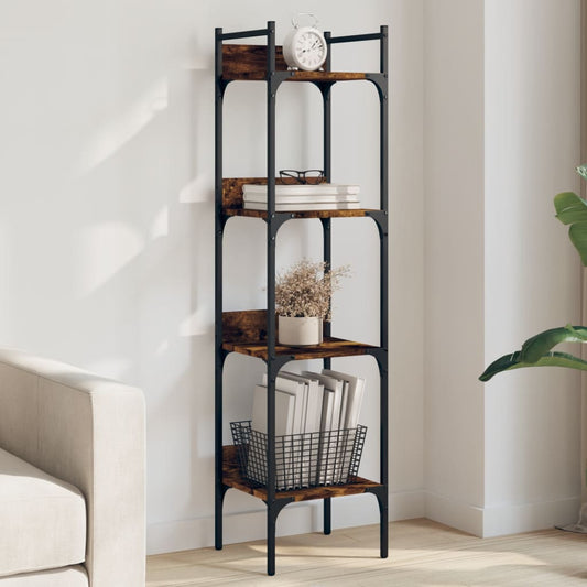 vidaXL Βιβλιοθήκη 4 Επιπέδων Καπν. Δρυς 35x30x138,5 εκ. Επεξεργ. Ξύλο