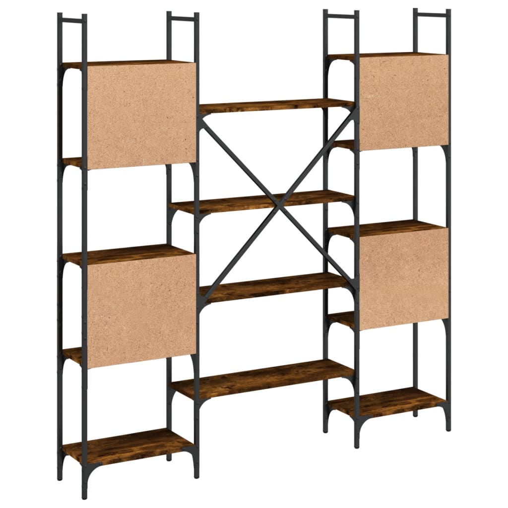 vidaXL Βιβλιοθήκη Καπνιστή Δρυς 155,5x24x166,5 εκ. Επεξεργασμένο Ξύλο