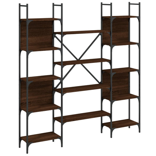 vidaXL Βιβλιοθήκη Καφέ Δρυς 155,5x24x166,5 εκ. Επεξεργασμένο Ξύλο