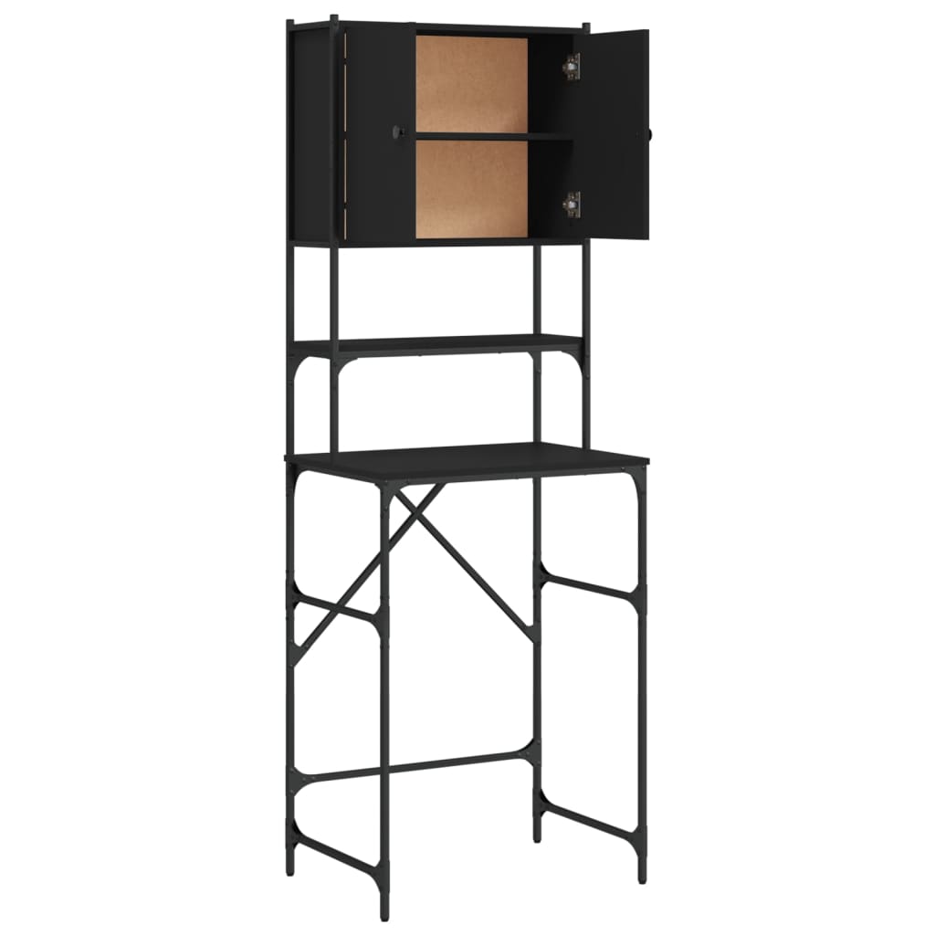 vidaXL Ντουλάπι Πλυντηρίου Μαύρο 68x48,5x194 εκ.