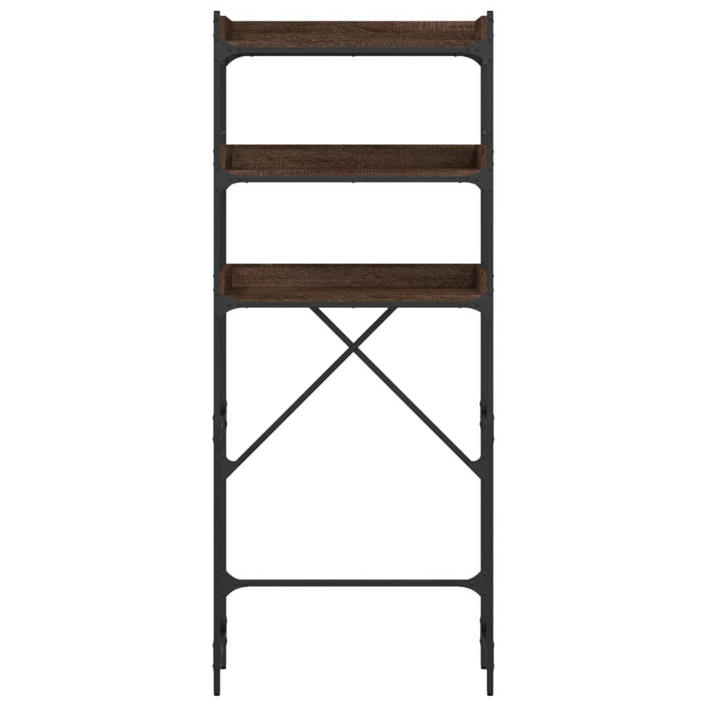 vidaXL Ραφιέρα Πλυντηρίου Καφέ Δρυς 67 x 25 x 163 εκ. Επεξεργ. Ξύλο