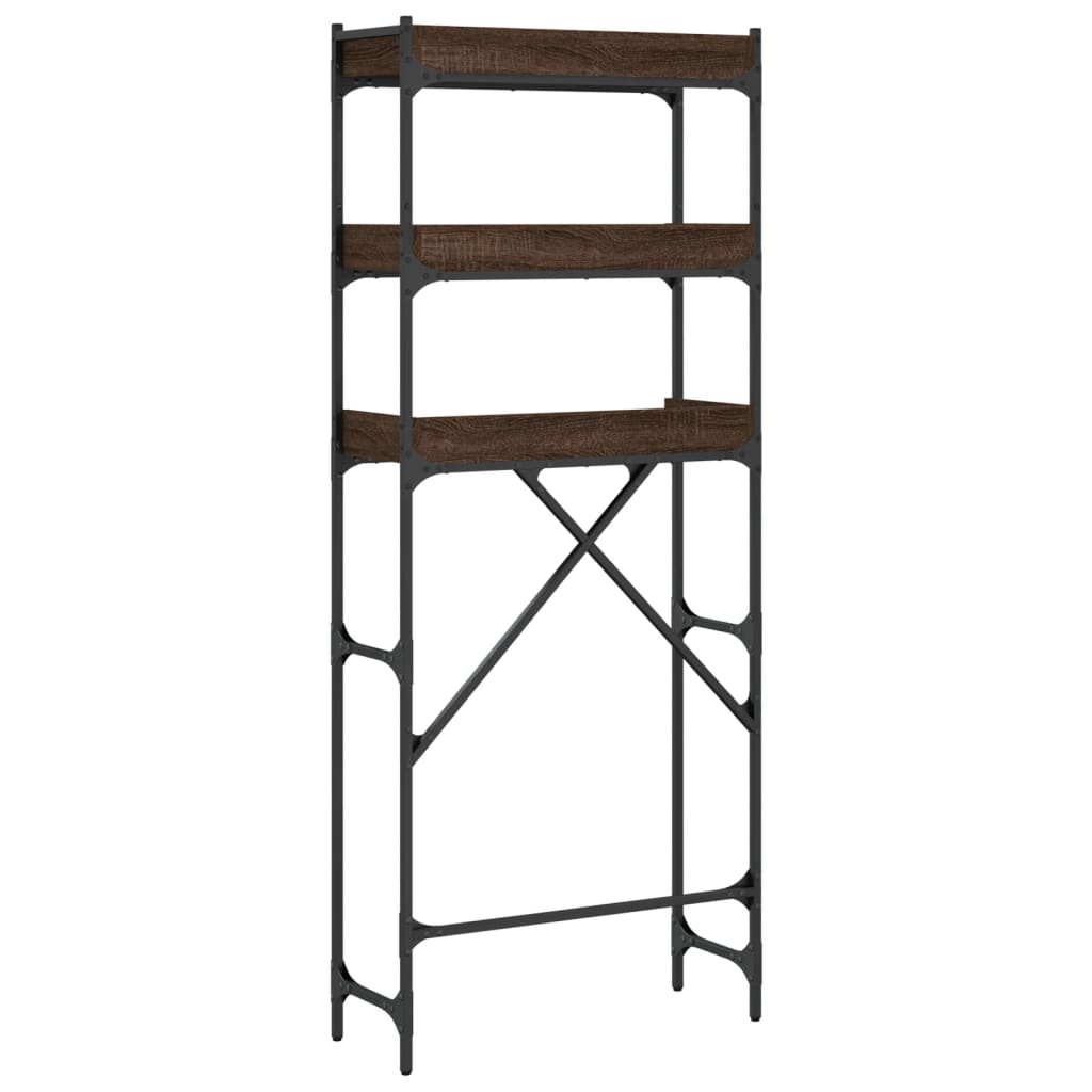 vidaXL Ραφιέρα Πλυντηρίου Καφέ Δρυς 67 x 25 x 163 εκ. Επεξεργ. Ξύλο