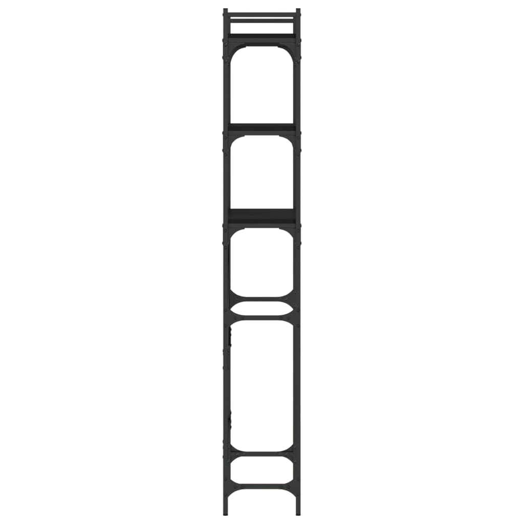 vidaXL Ραφιέρα Πλυντηρίου Μαύρη 67 x 25 x 163 εκ. από Επεξεργ. Ξύλο