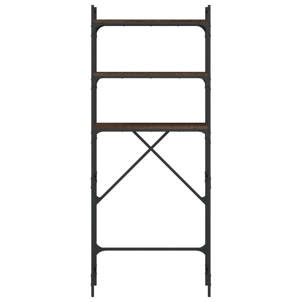 vidaXL Ραφιέρα Πλυντηρίου Καφέ Δρυς 67 x 25 x 163 εκ. Επεξεργ. Ξύλο