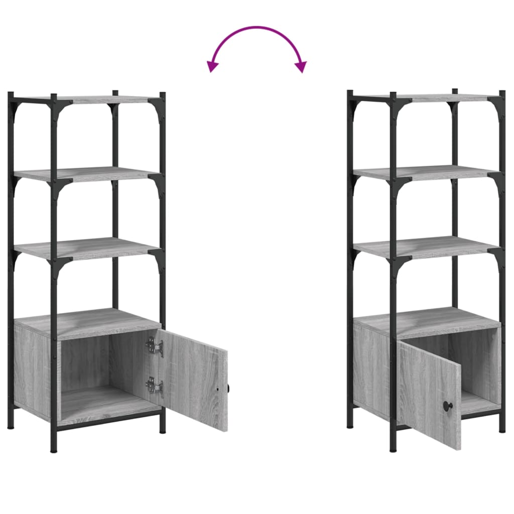 vidaXL Βιβλιοθήκη 3 Επιπέδων Γκρι Sonoma 41x30x109,5 εκ. Επεξεργ. Ξύλο