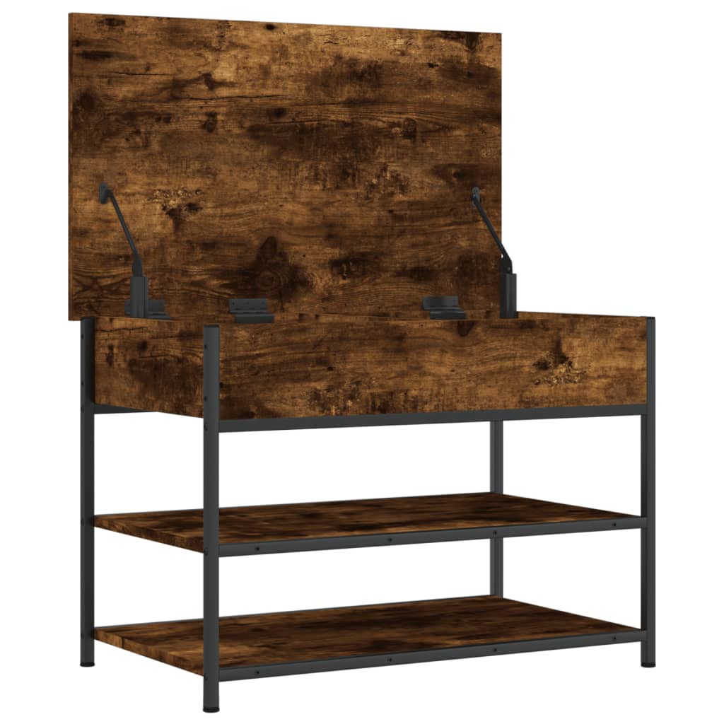 vidaXL Παπουτσοθήκη Καπνιστή Δρυς 70x42,5x50 εκ από Επεξεργασμένο Ξύλο