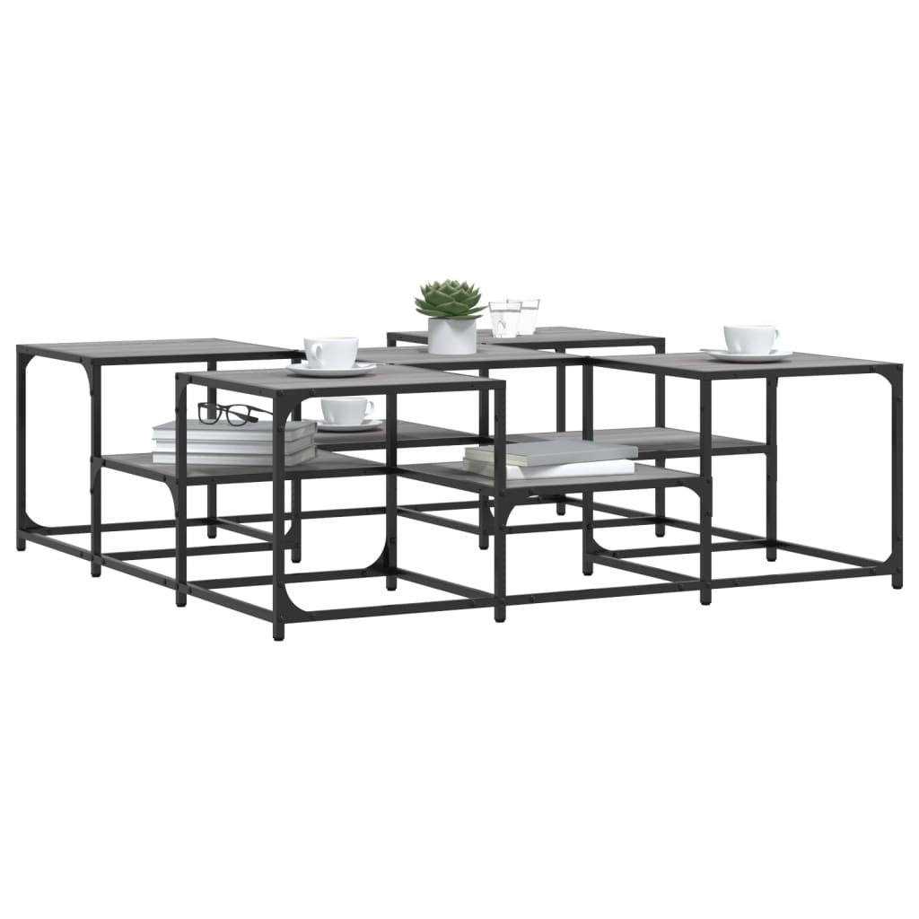 vidaXL Τραπεζάκι Σαλονιού Γκρι Sonoma 121x121x40 εκ. Επεξεργ. Ξύλο