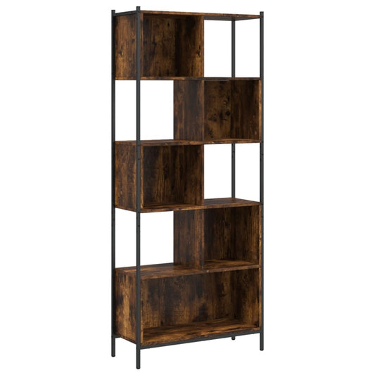 vidaXL Βιβλιοθήκη Καπνιστή Δρυς 72x28x172εκ. από Επεξεργασμένο Ξύλο