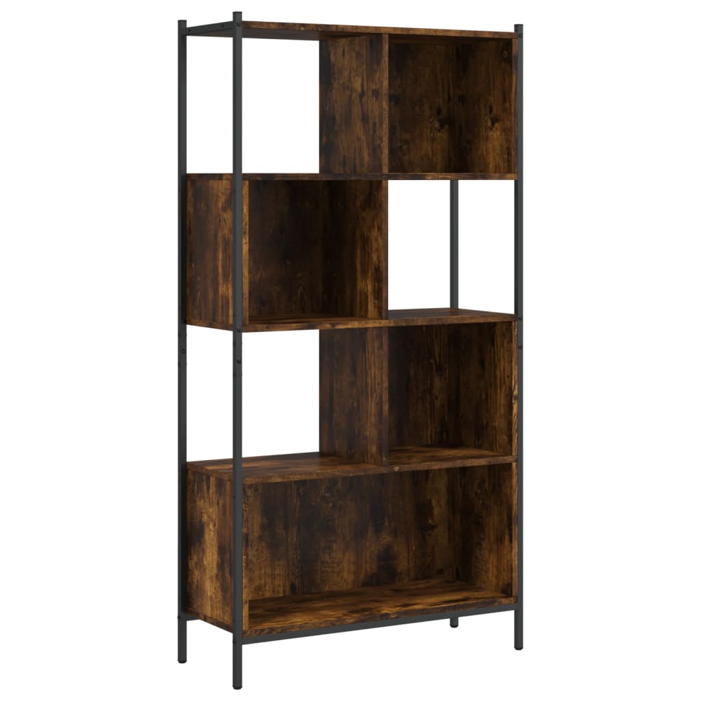 vidaXL Βιβλιοθήκη Καπνιστή Δρυς 72x28x172εκ. από Επεξεργασμένο Ξύλο