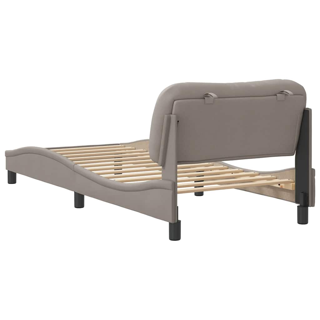 vidaXL Σκελετός Κρεβατιού Χωρίς Στρώμα Hvar Taupe 90x190 εκ. Υφασμάτινο