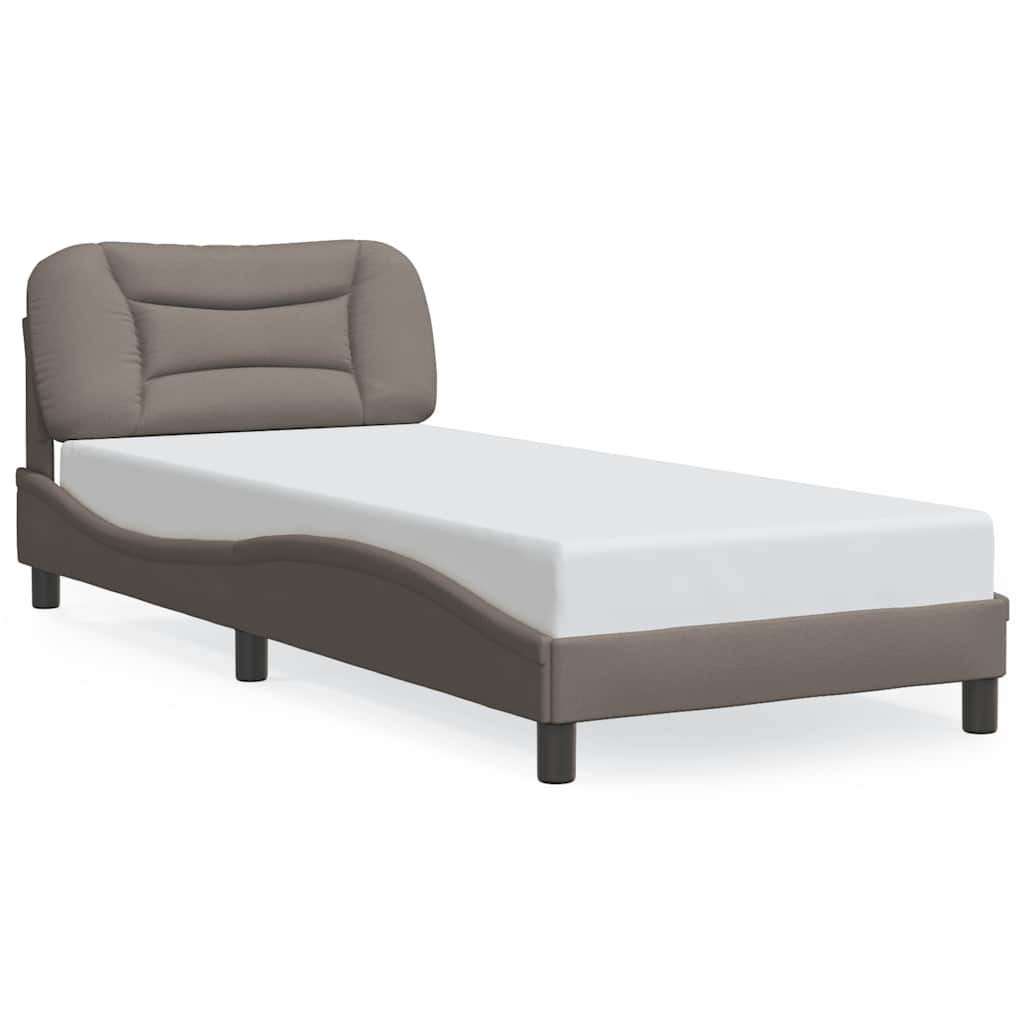 vidaXL Σκελετός Κρεβατιού Χωρίς Στρώμα Hvar Taupe 90x200 εκ. Υφασμάτινο
