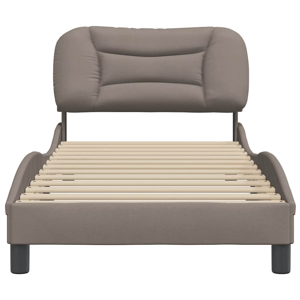 vidaXL Σκελετός Κρεβατιού Χωρίς Στρώμα Hvar Taupe 90x200 εκ. Υφασμάτινο