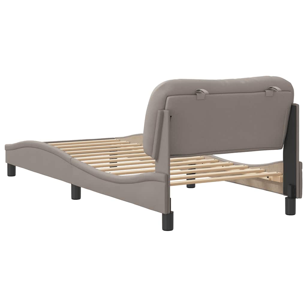 vidaXL Σκελετός Κρεβατιού Χωρίς Στρώμα Hvar Taupe 90x200 εκ. Υφασμάτινο