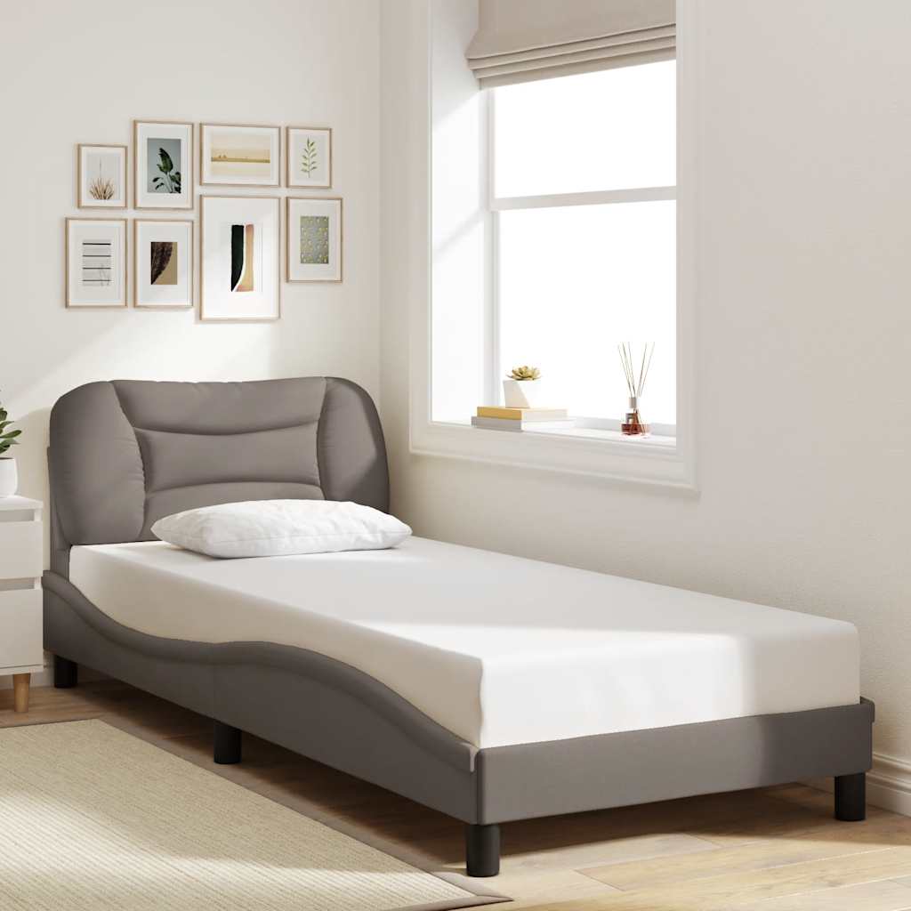 vidaXL Σκελετός Κρεβατιού Χωρίς Στρώμα Hvar Taupe 90x200 εκ. Υφασμάτινο
