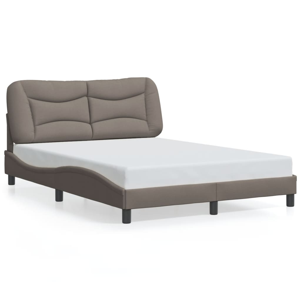 vidaXL Σκελετός Κρεβατιού Χωρίς Στρώμα Taupe 140x200 εκ. Υφασμάτινο