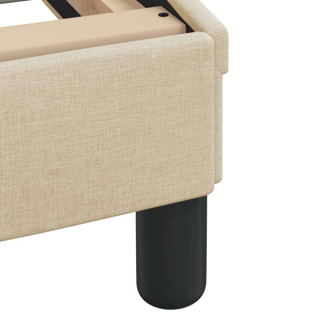 vidaXL Σκελετός Κρεβατιού Χωρίς Στρώμα Κρεμ 140x200 εκ.Υφασμάτινο