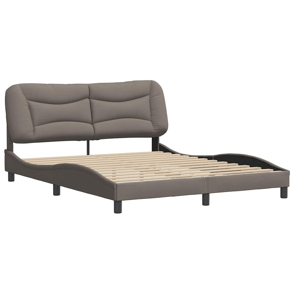 vidaXL Σκελετός Κρεβατιού Χωρίς Στρώμα Hvar Taupe 160x200 εκ. Υφασμάτινο