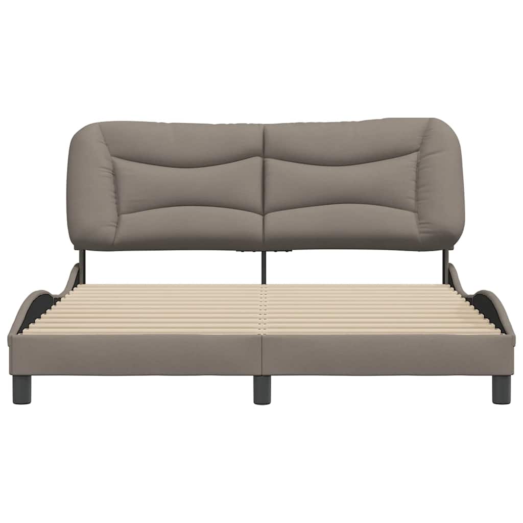 vidaXL Σκελετός Κρεβατιού Χωρίς Στρώμα Hvar Taupe 160x200 εκ. Υφασμάτινο