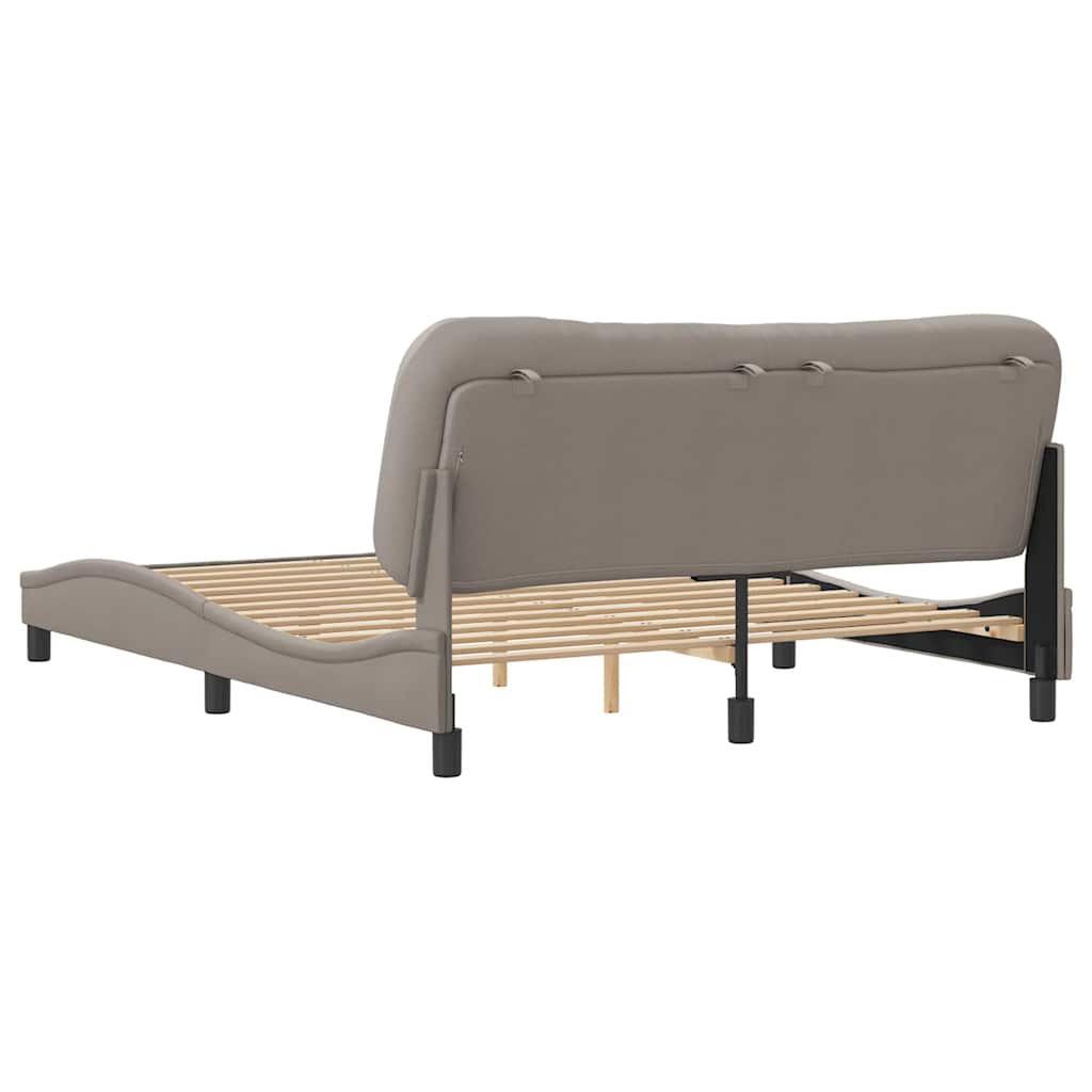 vidaXL Σκελετός Κρεβατιού Χωρίς Στρώμα Hvar Taupe 160x200 εκ. Υφασμάτινο