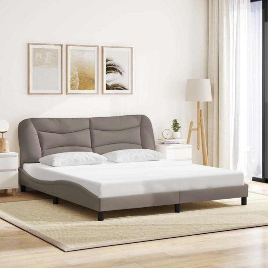 vidaXL Σκελετός Κρεβατιού Χωρίς Στρώμα Hvar Taupe 180x200 εκ. Υφασμάτινο